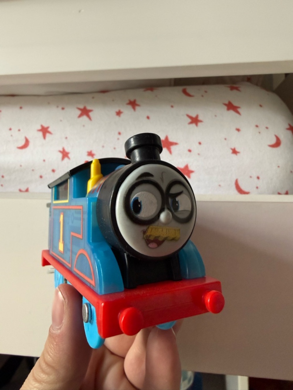 Mattel Thomas and friends spy train set Blue and Red Number 1 Toy Train Engine